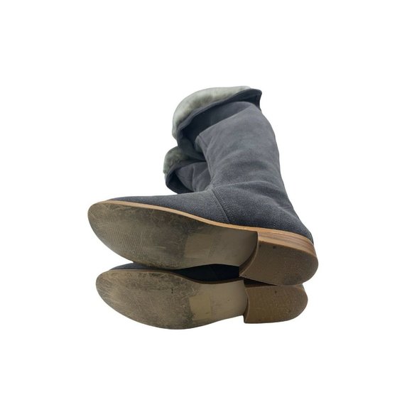 Colin Stuart Size 6 B Gray Suede Fur Lined Knee High Tall Boots - Picture 7 of 12